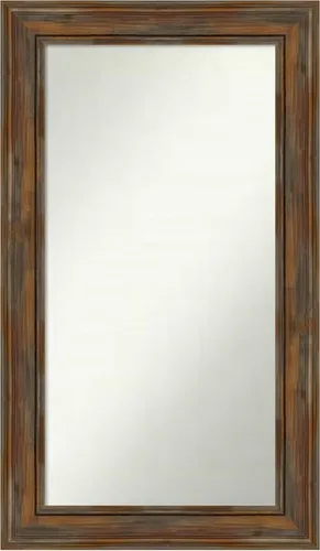 Vista 60 de Amanti Art Espejo de baño marrón para sobre fregadero, 26 x 26 pulgadas, espejo de tocador cuadrado marrón rústico Alexandria, marco de madera