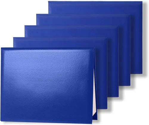 Vista 9 de Funda para diploma de 8.5 x 11 pulgadas, apertura vertical, cubierta para certificado de graduación, cubierta acolchada de cuero liso, tamaño carta