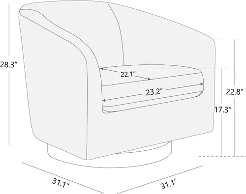 Vista 3 de CHITA Silla Giratoria de Acento, Silla Barrel Tapizada en Terciopelo con Certificación FSC para Sala de Estar, Completamente Ensamblada, Naranja