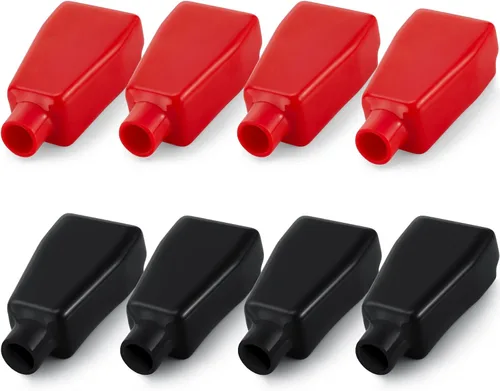 Vista 10 de 4 cubiertas de terminales de batería para terminales de batería, protector aislante positivo y negativo para cables en rojo y negro para barcos