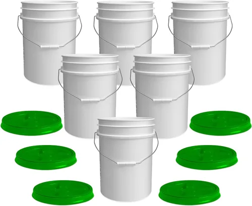 Vista 48 de ePackageSupply Cubo de plástico de grado alimenticio de 5 galones con tapa de sello gamma Fabricado en Estados Unidos Sin BPA Resistente 90