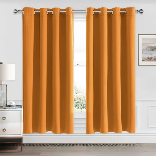 Vista 85 de CUCRAF - Juego de 2 paneles de cortinas opacas de 54 pulgadas, cortina con bolsillo para varilla y pestaña trasera, cortinas oscuras con aislamiento