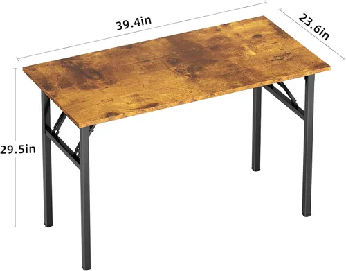 Vista 137 de DlandHome Escritorio plegable pequeño de 31.5 pulgadas, escritorio de computadora para oficina en casa, mesa plegable para espacios pequeños,