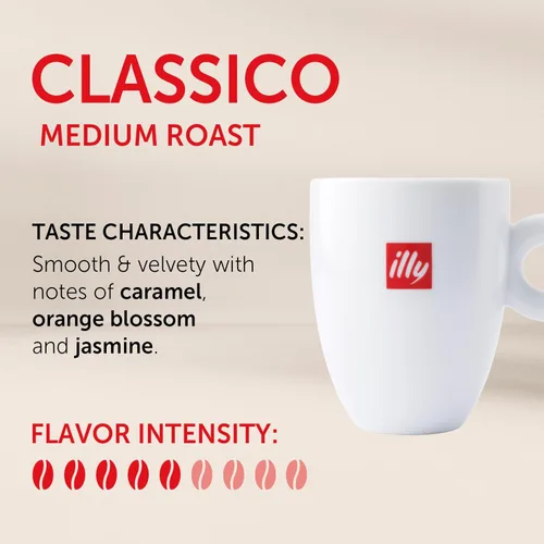 Vista 2 de Illy Coffee K Cups Classico Roast - Cápsulas de café para cafetera Keurig, caramelo, Azahar y Jazmín, cápsulas de café de sabor suave, sabroso