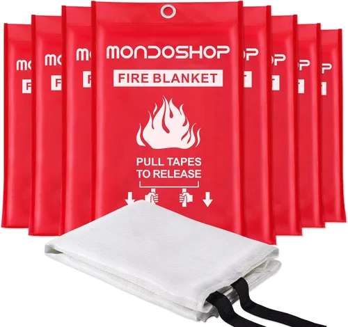 Vista 17 de Mondoshop Manta Ignífuga de Silicona para el Hogar - 40"x40" Mantas de Emergencia contra Incendios para Cocina, Mantas Ignífugas para Automóvil