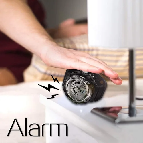 Vista 5 de Reloj de buceo digital impermeable 10ATM 328.1 ft bajo el agua para nadar y correr con cronómetro y pantalla LCD luminosa incorporada, Reloj