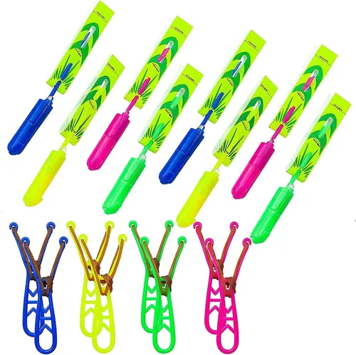 s Slingshot LED Light Up Helicópteros, 6 helicópteros y 3 lanzadores - Como se ve en la televisión para niños unisex