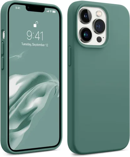 Vista 17 de AOTESIER Funda magnética para iPhone 13 Pro, compatible con MagSafe, protección militar a prueba de golpes, funda de silicona con forro de Verde