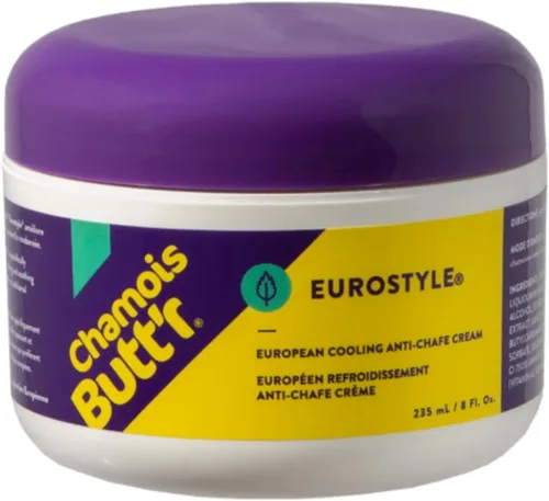 Chamois Butt'r Eurostyle - Crema antirozaduras para carretera, grava, bicicleta de montaña, tarro de 8 onzas, plástico para ciclismo