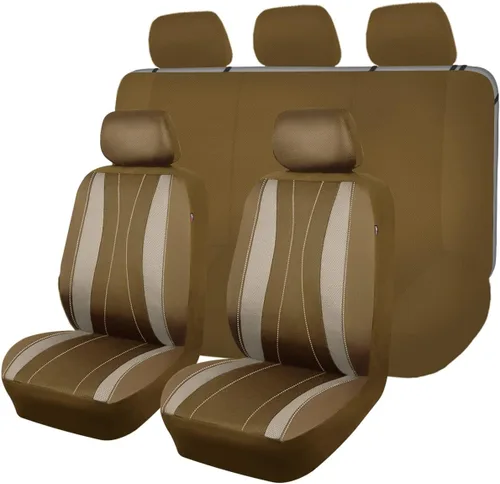 Vista 10 de Flying Banner Juego de fundas de asiento de automóvil, transpirable, a la moda, protectores divididos de banco fáciles de poner, a la moda deportiva