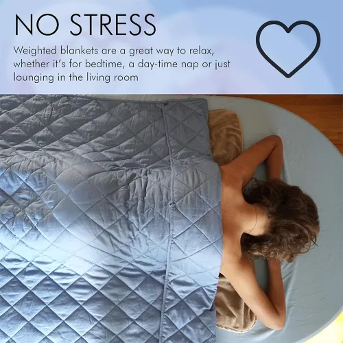 Vista 3 de Chrome Cherry Secūr - Manta con peso lavable de 10 libras 100% algodón premium y cuentas de vidrio, costuras reforzadas, diseñada en los Estados