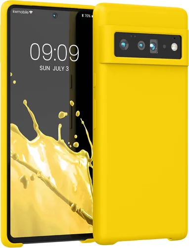 Vista 537 de kwmobile Funda Compatible con Google Pixel 6 Pro - Funda de teléfono de silicona TPU con acabado suave - Azul Arrecife
