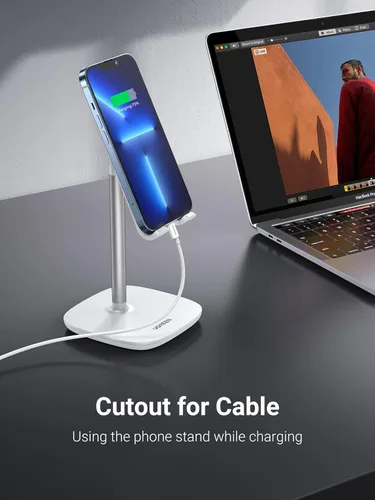 Vista 4 de UGREEN Soporte ajustable para teléfono celular, paquete negro con soporte blanco para teléfono celular compatible con iPhone 14 Pro 14 Plus13 Pro