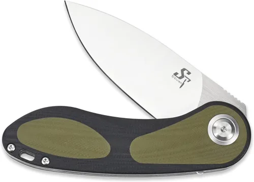 Vista 5 de Sitivien Sandvik 14C28N - Cuchillo plegable de bolsillo, hoja G10 con mango EDC para acampar al aire libre, senderismo, caza, supervivencia