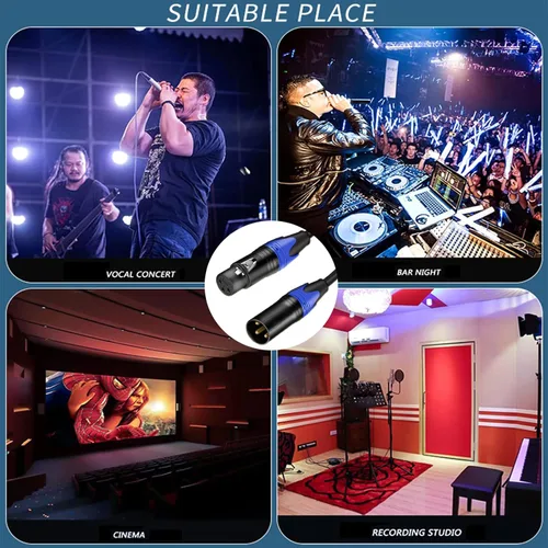 Vista 9 de XLR Y Splitter Cable de micrófono divisor de 3 pines Cables de audio de micrófono equilibrado para micrófono estéreo a L & R pista de audio