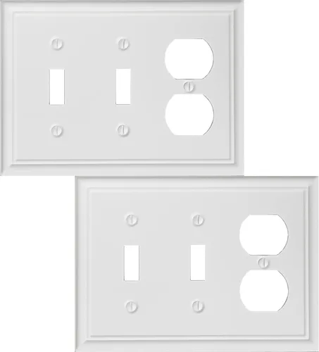 Vista 20 de OKAWYC Cubierta Individual de Interruptor de Luz en Blanco Luca Placa de Pared de Metal, Paquete de 4 Blanco 1 Gang, Cubierta de Interruptor de Luz