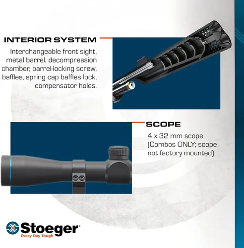 Vista 5 de Stoeger Rifle de Aire XM1 PCP + Mira - Calibre .22 - Realtree Edge con Perdigones de Punta X-Power Dome