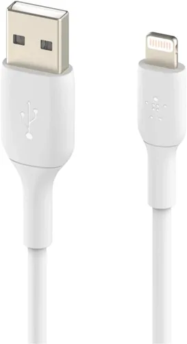 Vista 2 de Belkin BoostCharge - Cable Lightning de 6.6 pies (6.6 ft) con certificación MFi para iPhone de Apple, cable USB a Lightning, cable de carga