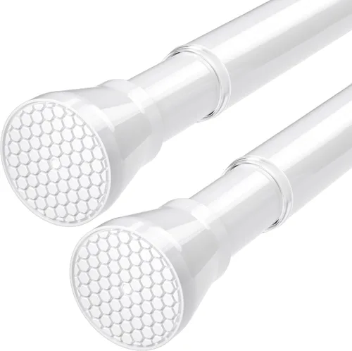 Vista 25 de Barra de tensión negra de 16 a 26 pulgadas, barras de cortina de resorte, sin perforación, barras pequeñas de tensión ajustable, barra de cortina