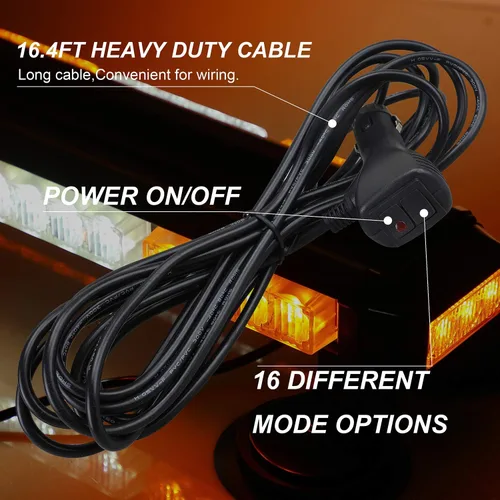 Vista 5 de ASPL - Barra de luz intermitente espectroscópica LED de 16.8 pulgadas, 26 modos intermitentes de alta intensidad, luces de advertencia de peligro