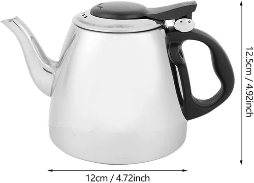 Vista 7 de Hervidor de té de acero inoxidable, tetera silbante para estufa, tetera para café, tetera, recipiente de ebullición rápida, ollas de té con acabado