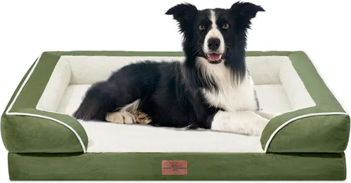 Vista 86 de Comfort Expression Cama ortopédica para perros extra grandes de 45 x 35 pulgadas, cama para mascotas XL de espuma tipo caja de huevos impermeable