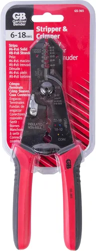 Vista 4 de Gardner Bender Pelacables eléctricos multiherramienta GS-365, crimpadora y cortadora, agarre cómodo, cable sólido y trenzado, 18-6 AWG, herramienta