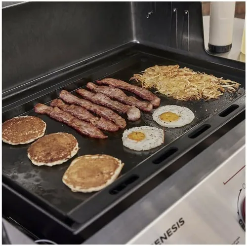 Vista 6 de Weber Plancha para exterior resistente al óxido, tamaño completo, plancha de acero al carbono pre-sazonada para parrillas de gas Summit y Genesis