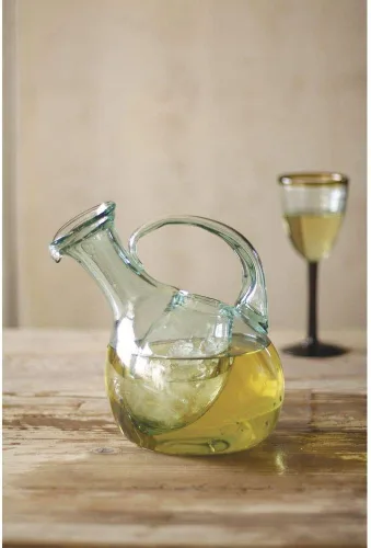 Vista 3 de Kalalou CRL4047 Decantador inclinado de vino blanco con bolsillo para hielo, tamaño único, verde