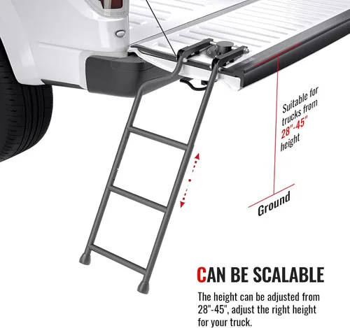 Vista 5 de AA Products - Escalera plegable para puerta trasera con pedal ancho, antideslizante, resistente, fácil de instalar, acero duradero, capacidad de 660