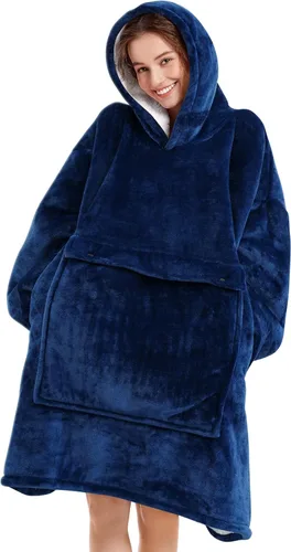 Vista 15 de Narecte Manta con Capucha Extra Grande y Acogedora, Manta con Capucha Usable para Adultos, Manta con Capucha Suave y con Capucha, Regalos