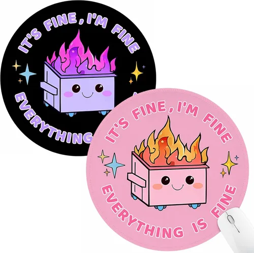 Vista 25 de Hancynir Paquete de 2 alfombrillas para mouse con diseño de basurero en llamas, divertida y bonita alfombrilla de mouse para accesorios