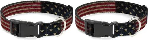 Vista 9 de Buckle-Down Collar de clip de plástico, elástico vintage de la bandera de Estados Unidos, 1 pulgada de ancho, se adapta a cuello de 15 a 26