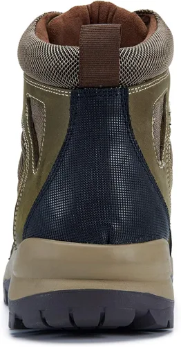 Vista 4 de Arkbird Botas de senderismo para hombres gamuza cuero genuino superior corte alto hombres caminando montañismo al aire libre zapatos caqui 9