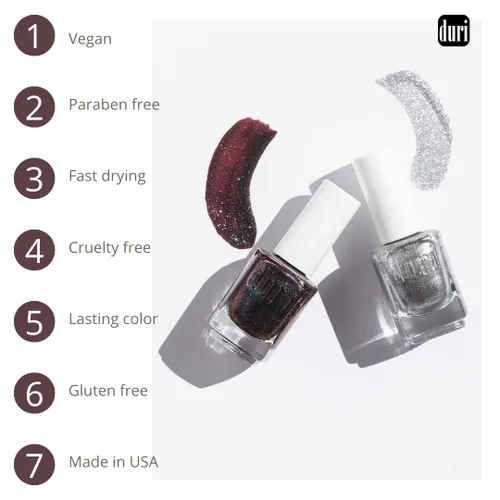 Vista 3 de duri Esmalte de uñas, 765 Cyber See, brillo metálico lavanda claro, cobertura completa, secado rápido, larga duración, fácil de aplicar, cosméticos