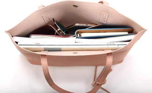 Vista 4 de Nodykka - Bolso con asas para hombro para mujer, de cuero sintético, con borla