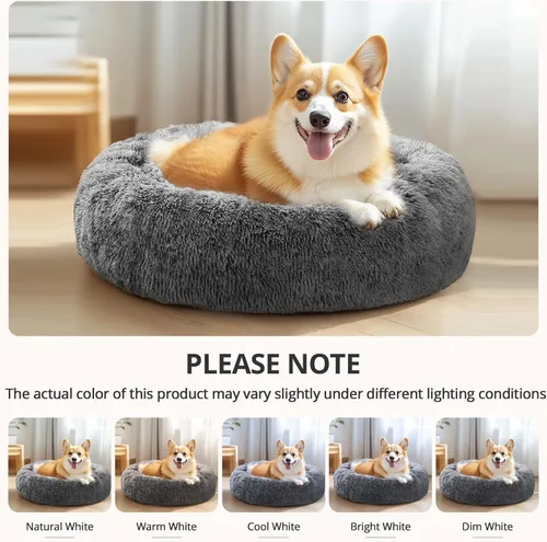 Vista 157 de JOLLYVOGUE Cama Calmante para Perros Pequeños - Cama para Perros Pequeños en Forma de Dona Lavable de 23 Pulgadas para Gatitos y Cachorros, Camas