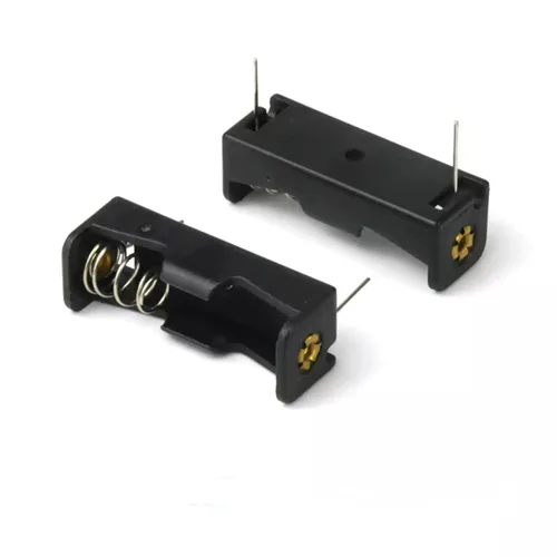 Vista 16 de 10 piezas de portapilas AA de 1 celda con tapa/interruptor de encendido/apagado/cables conductores, 1 caja de batería AA para producción