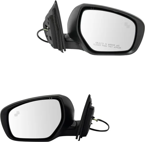 Vista 250 de TRQ Conjunto de 2 piezas de espejo lateral para conductor y pasajero, ajuste eléctrico, sin calefacción, sin memoria, color negro, compatible