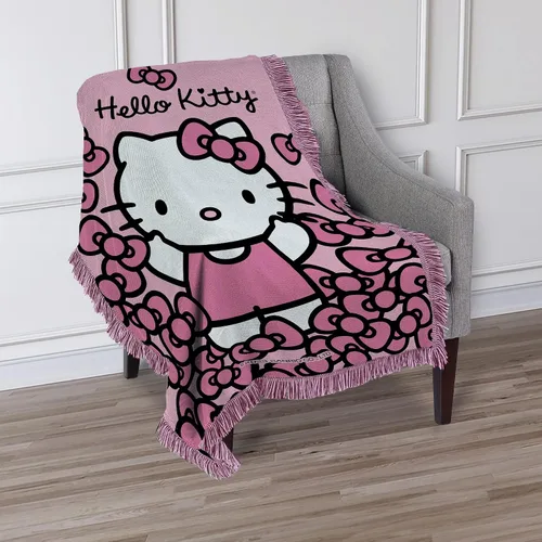 Vista 2 de Northwest Hello Kitty Manta tejida de jacquard, 46 x 60 pulgadas, lunares perfectos