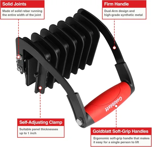 Vista 2 de Goldblatt Portapaneles, herramienta de elevación de madera contrachapada, herramienta de transporte de paneles de yeso - Herramienta de transporte