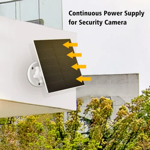 Vista 6 de Panel solar de 5 W para cámara de seguridad inalámbrica al aire libre - USB C y micro USB compatible con cámara de batería recargable, IP65