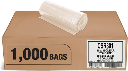 Vista 15 de Bolsas de basura transparentes de 45 galones, 40 x 46 pulgadas, 2.0 milésimas de pulgada de grosor (equivalentes), serie CSR, bolsas de basura