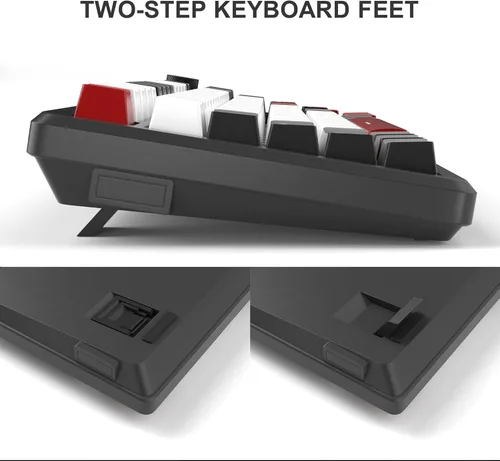 Vista 5 de MageGee STAR75 - Teclado mecánico para juegos, 75 % mecánico, teclados para juegos con retroiluminación azul compacto con interruptores rojos