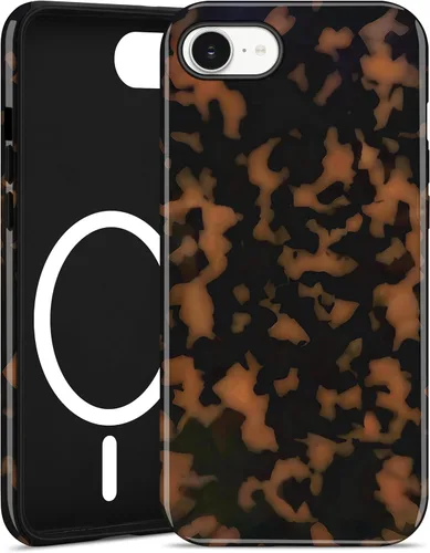 Vista 44 de Jusy Compatible with MagSafe Brown Tortoise Shell Print Phone Case for iPhone 7/8/SE, Amber Trendy Luxury Magnetic Soft TPU and Hard PC Protective