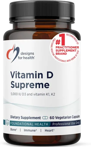Vista 11 de Designs for Health Vitamin D Supreme - Vitamina D 5000 IU con 2000 mcg de vitamina K como MK4 para la salud ósea, salud del corazón, estado de ánimo