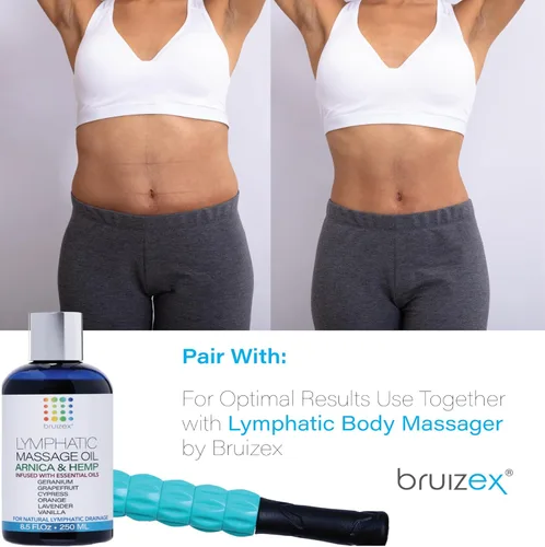 Vista 8 de Aceite de masaje de drenaje linfático con árnica y aceite de semilla de cáñamo natural, recuperación poscirugía y lipedema, liposucción, 360 Lipo