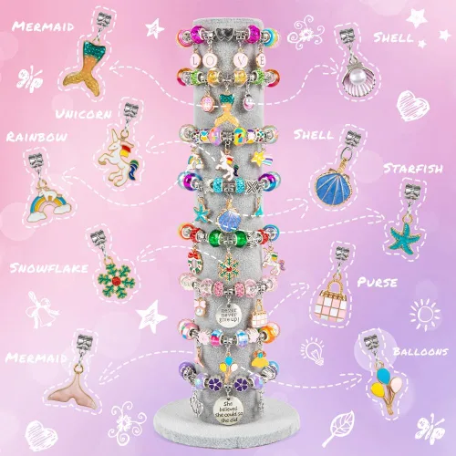 Vista 2 de Kit de fabricación de pulseras de Sofier para niñas, caja de joyería, kit de fabricación de joyas, regalos para niñas de 4 a 12 años, juguetes