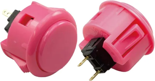Vista 4 de Sanwa 8 piezas OBSF-30 botón original de 1.181in - para consola de videojuegos Arcade Jamma y Joystick Arcade (rosa), uso para máquina