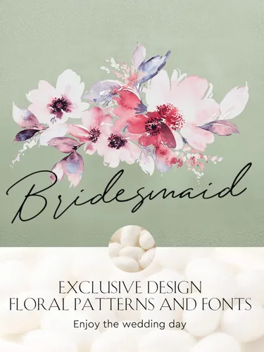 Vista 7 de AW BRIDAL Bata de novia floral corta de seda para dama de honor, bata de novia de encaje para despedida de soltera, regalos de despedida de soltera